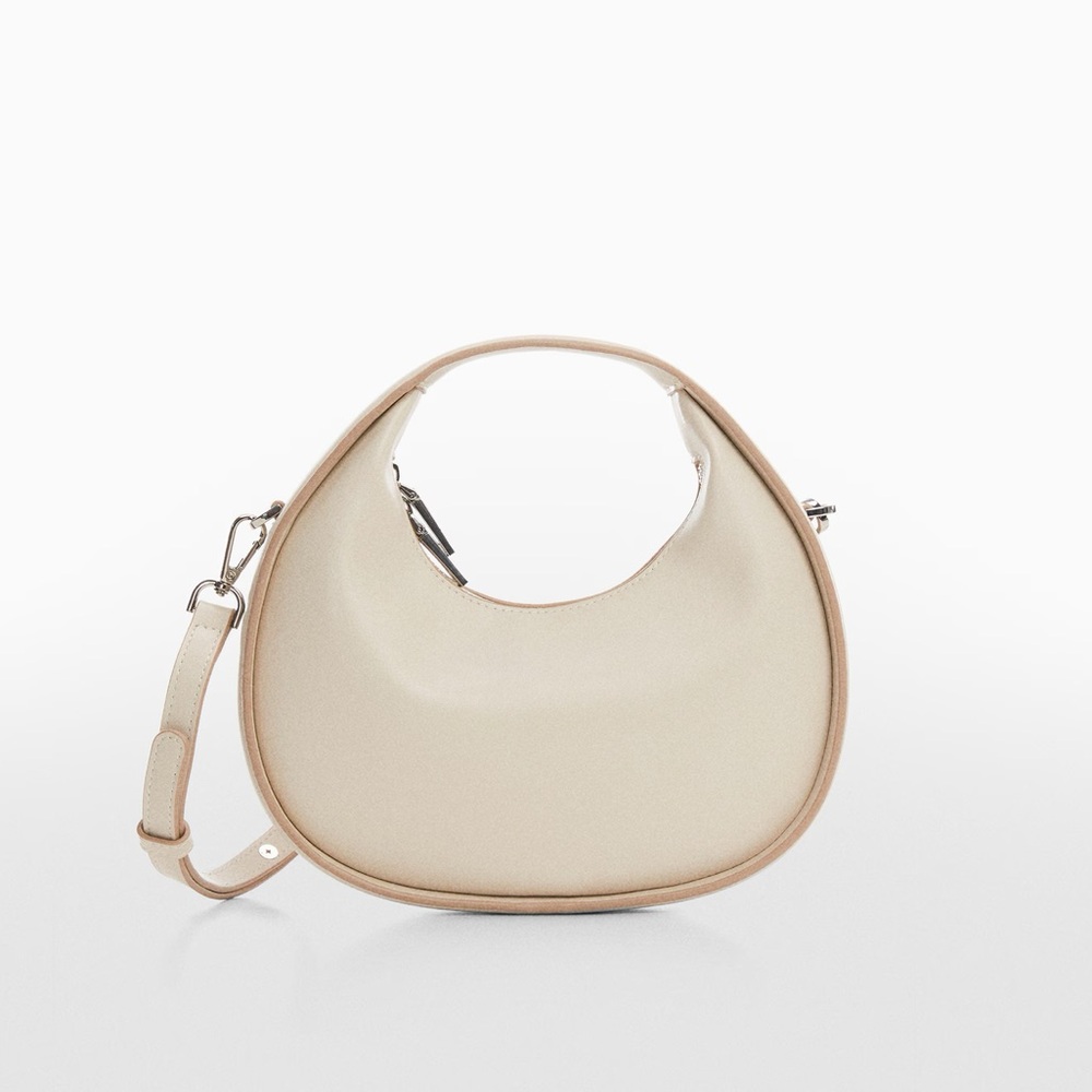 Mango off white shoulder bag with detachable handle